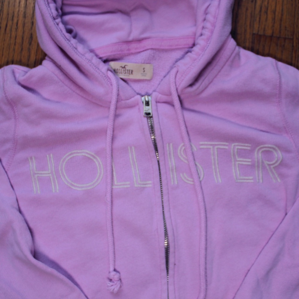 Vintage Hollister Spelled Out Logo Pink Hoodie